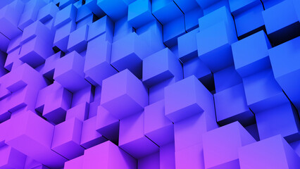 Gradient cubes pattern abstract background in perspective.