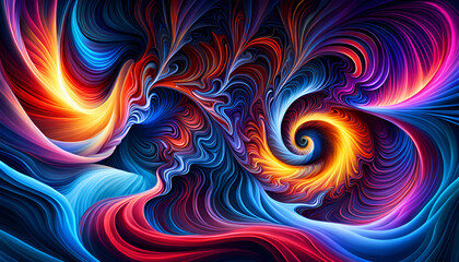 Colorful Abyss: Mesmerizing, intricate digital art with an intense, swirling vortex of abstract beauty.