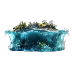 Sea, Water isolated on transparent or white background