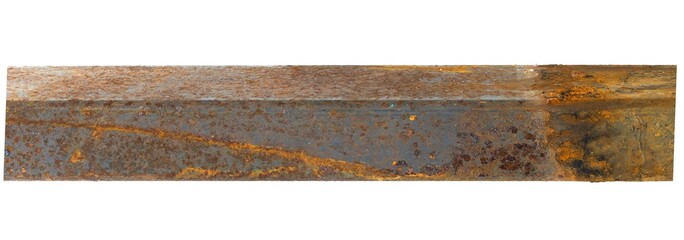 Rusty square pipe on a white background