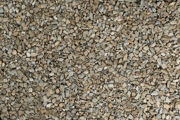 The background is made of small stone. The texture of a road covered with rubble