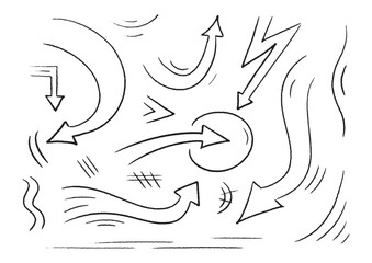 hand drawn arrow signs. vector arrow sign set