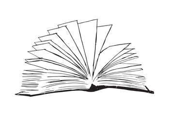 hand drawn book vector. pages of open book illustration