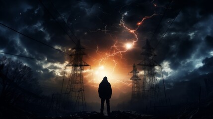 Fototapeta premium lightning ai generated