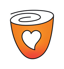 hand drawn coffee cup and heart symbol. hand drawn teacup