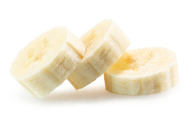 banana slices isolated on the white background - 659620323
