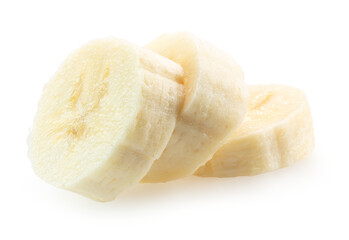 banana slices isolated on the white background