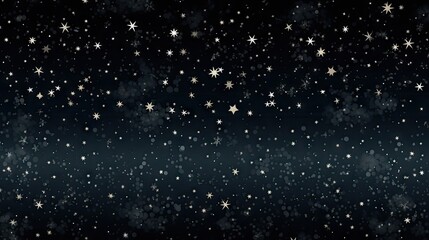 Fototapeta na wymiar a black background with white stars and snow flakes on it. generative ai