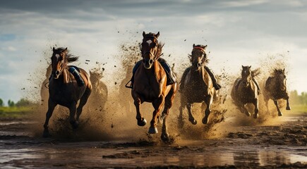 rider on the horse, horse riding in the stadium, horse racing in the desert, close-up of a horse rider, close-up of horse racing, horse in action