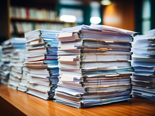A neatly stacked pile of financial reports and documents, labeled 00015 03 rl.