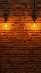 Red brick wall with lamp.