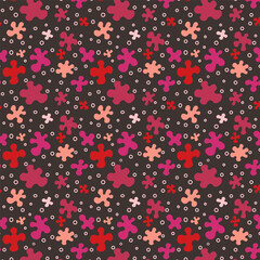 Seamless abstract pattern with colored blots.Vector illustration in trendy colors. For wrapping, backgrounds, textile.