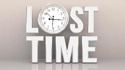 Lost Time Clock Wasted Inefficient Delay Running Out 3d Animation
