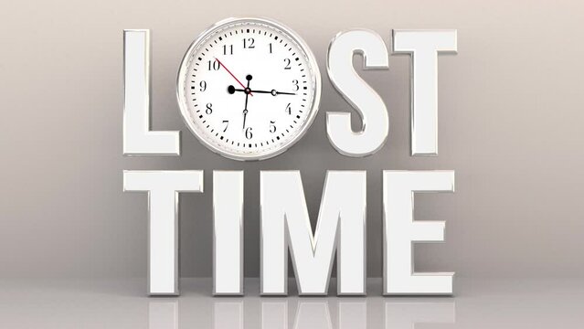 Lost Time Clock Wasted Inefficient Delay Running Out 3d Animation