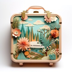 Travel suitcase isolated on a white background.