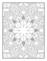 Mandala. Mandala Coloring Book For Adult. Mandala Coloring Pages. Mandala Coloring Book. Seamless vector pattern. Black and white linear drawing. coloring page for children and adults. Coloring Pages
