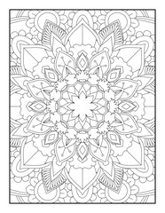 Mandala. Mandala Coloring Book For Adult. Mandala Coloring Pages. Mandala Coloring Book. Seamless vector pattern. Black and white linear drawing. coloring page for children and adults. Coloring Pages
