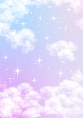 Pastel sky and stars fantasy background.