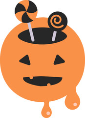 Halloween Pumpkin Ghost Icon

