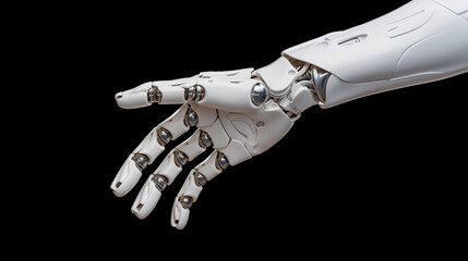 White Cyborg Robotic Arm, isolated 