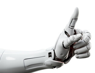 Naklejka premium White Cyborg Robotic Arm, isolated 
