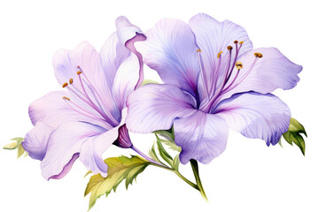 Watercolor of Tropical spring floral green leaves and flowers elements isolated on transparent png background, bouquets greeting or wedding card decoration.