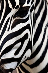 Fototapeta na wymiar Unique graphic texture of the skin of a wild zebra, a repeated pattern