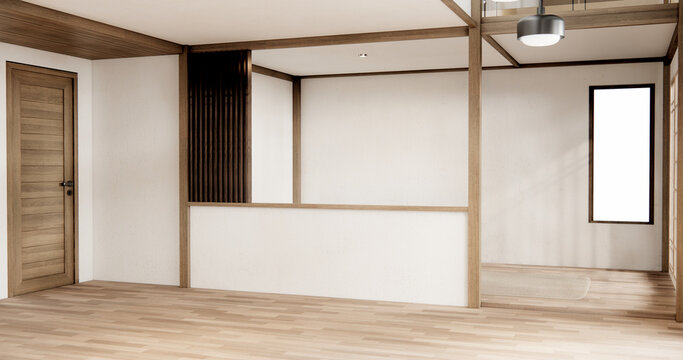 white Empty wooden room, Cleaning japan room interior