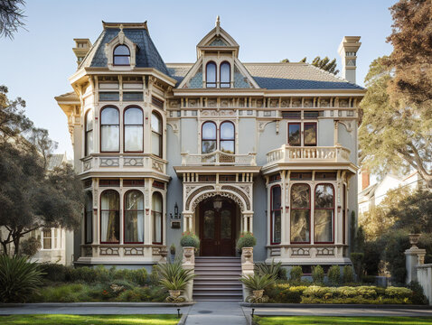 A majestic Victorian mansion showcasing a magnificent exterior design on street number 52.