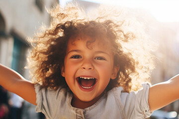 Happiness person smile girl fun joyful happy kid childhood portrait cute little children