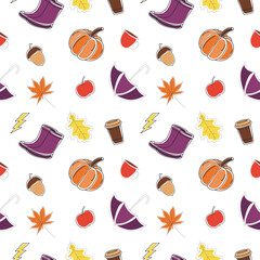 Autumn leaves seamless pattern wallpaper image