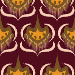 Fototapeta na wymiar Ethnic abstract ikat art. Seamless pattern in tribal, folk embroidery, for carpets, wallpapers, garments, wrapping, fabrics, coverings, textiles and more 