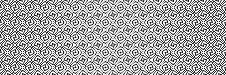 horizontal seamless black circle design for pattern and background.