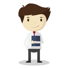 Businessman with report. Cute, smart, and good personality.