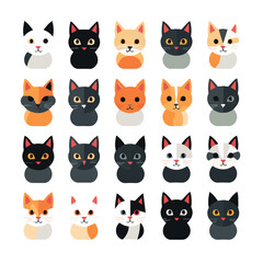 illustration cats icon set