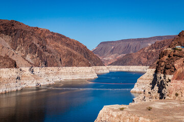 Fototapeta na wymiar Hoover Dam, Colorado River Channel
