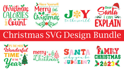 Christmas SVG Bundle, Funny Christmas T-shirt Bundle, Funny Christmas Quotes, Merry Christmas Saying, New Year Quotes, Cut File For Cricut And Silhouette