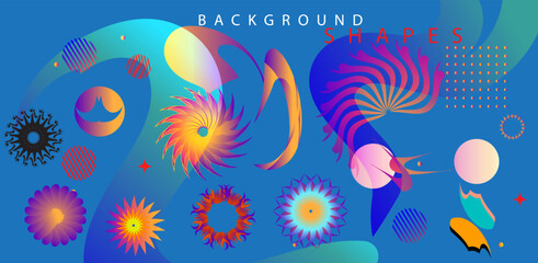 Fototapeta na wymiar abstract background with colorful geometric Shapes and elements,