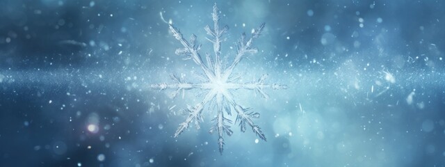 Frosty snowflake star background holiday greetings background