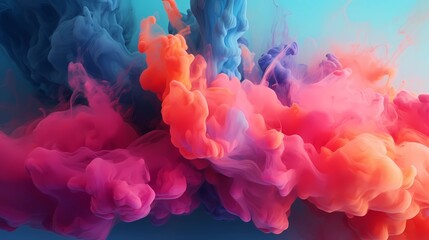 Fototapeta na wymiar Colorful smoke explosion, abstract wallpaper, dynamic shapes
