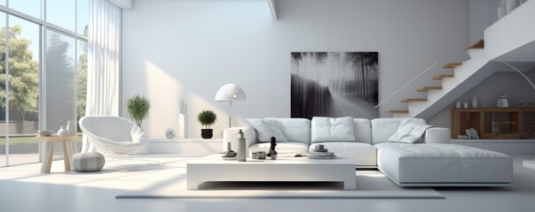 Modern living room interior wth designer touch decoration.  Contemporary living space - obrazy, fototapety, plakaty