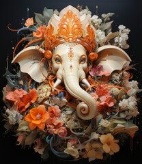 illustration of Lord Ganpati background for Ganesh Chaturthi.