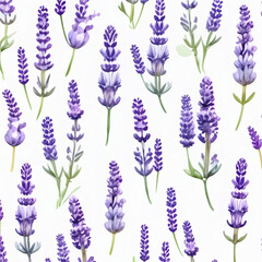 Naklejka premium seamless lavender pattern, generative ai