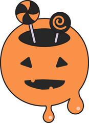 Halloween Pumpkin Ghost Icon
