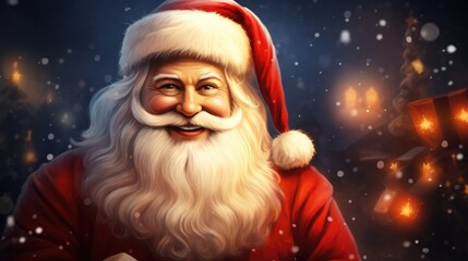 Santa claus with beard and santa claus.