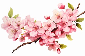 Fototapeta na wymiar PNG cherry blossoms. Generative AI