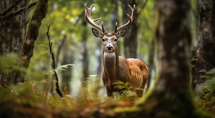 close-up of a deer in the forest, deer in the woods, cute deer in the park, cute deer in the forest, close-up of a lonely deer in the woods