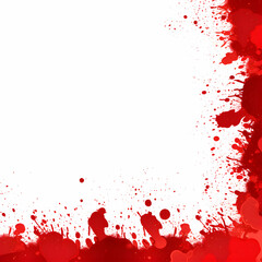 Photo Full frame of splashes and drops of red liquid in the form of blood on a white background
