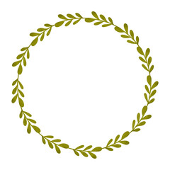 Laurels branches frame. Vintage olive wreath. Hand drawn digital illustration decorative element. for sports achievements, awards, victories and success