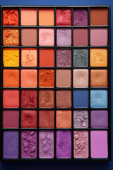 Fototapeta premium Professional makeup palette case and set, cosmetics, brushes, brushes and sponges.